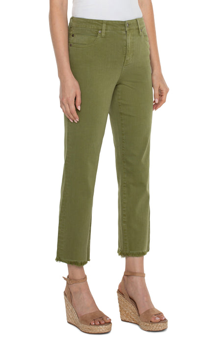 Kennedy Crop Straight Colored Jeans w Fray Hem w 27