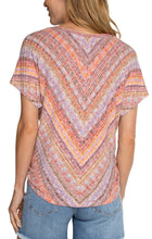 Striped Ribbed Boat Neck Short Dolman Slv Top w Twisted Front Detail