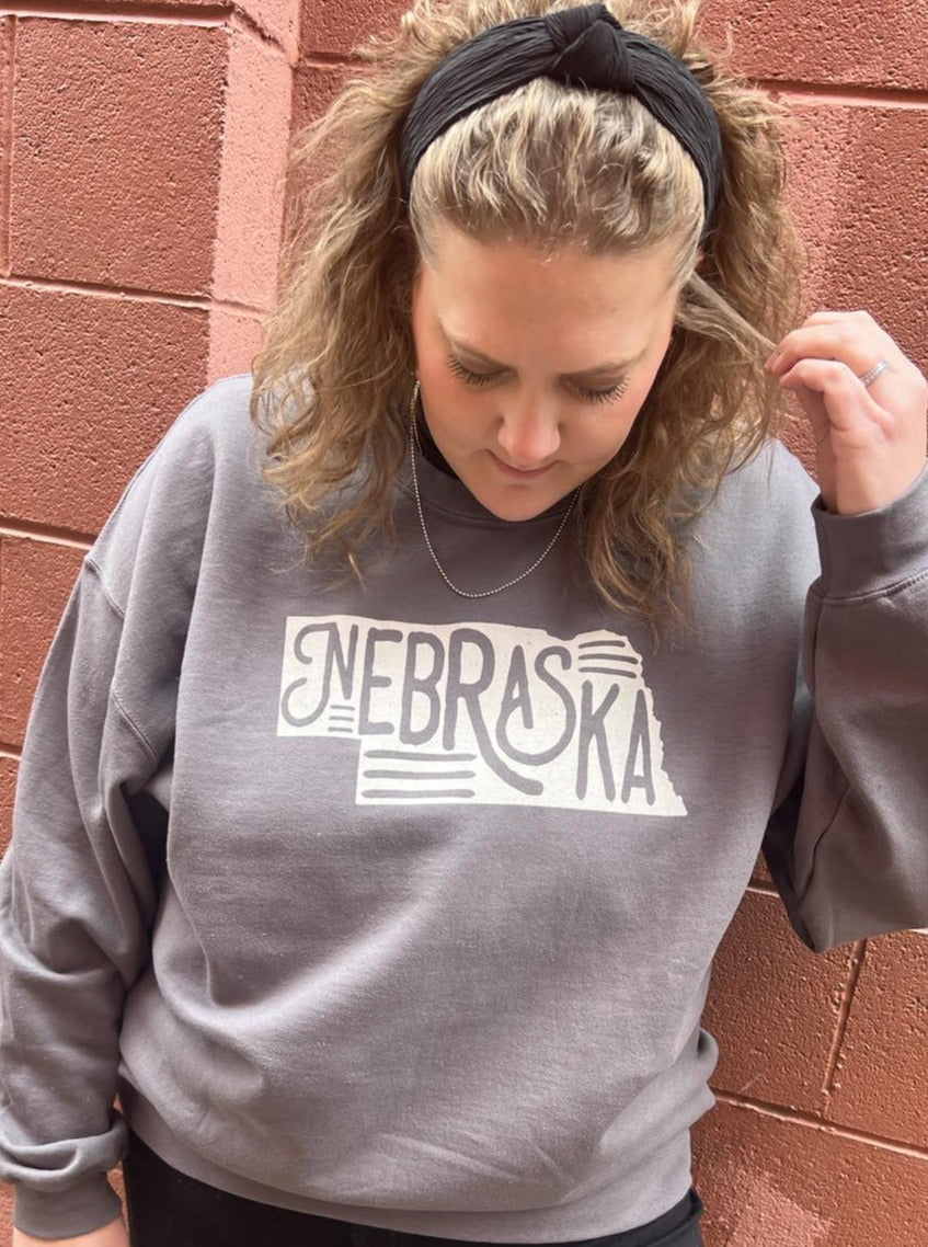 Cut Out State of Nebraska Graphic Sweatshirt