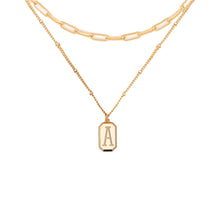Combo Layering Tag Initial Necklace