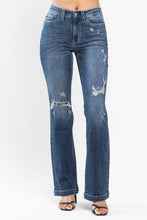 Mid Rise Hand Sand Destroyed Bootcut Jeans