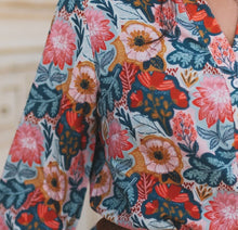 Vintage Poppies Long Slv Mesh Top TH1221