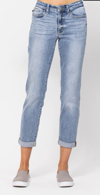 Midrise Bleach Wash Boyfriend Fit Jeans 82335REG
