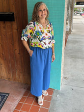 Pull On Elastic Waist Wide Leg Pants w Pockets 250028