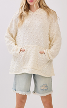 Oversized Popcorn Knit Textured Hoodie Pullover SNS2161