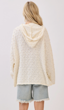 Oversized Popcorn Knit Textured Hoodie Pullover SNS2161