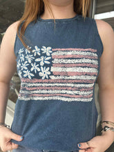 American Flag Mineral Wash Graphic Tank Top