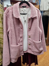 Button Down Collared Sherpa Jacket w Front Chest Pockets EM5491