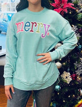 Merry in Colorful Glitter Poncho Sweatshirt
