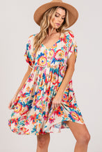 Multi Floral Button Down Lt Weight Dress