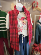 Quilted Red Plaid Zip Up Vest w Front Pockets HM03REP