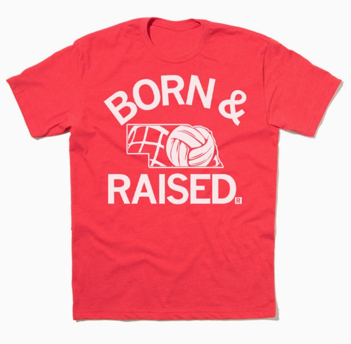 NE Volleyball Born & Raised Short Slv Graphic Tee