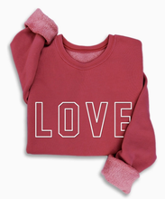 Love Puff Print Mineral Wash Sweatshirt