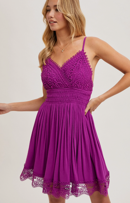 Strappy Crochet Mini Beach Dress D01907