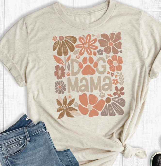 Boho Dog Mama Short Slv Graphic Tee