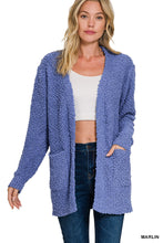 Popcorn Long Slv Sweater Cardigan w Pockets TW-1938
