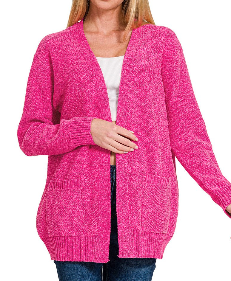 Melange Open Front Sweater Cardigan TW-2296