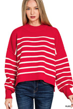 Exposed Seam Striped Oversized Sweater TW-2561A5