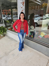 Button Down Classic Jean Jacket in Carnelian