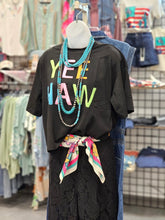 Yee Haw Rope Embroidery Crop Short Slv Tee MK442