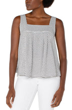 Slvless Square Neck Knit Pleated Knit Top LM8F78KA93
