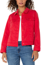 Lt Wt Button Down Trucker Jacket w Shirred Back Detail LM1B74FS03