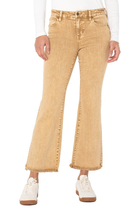 Hannah Crop Flare Mineral Washed Colored Jeans w Fray Hem LM4395WF