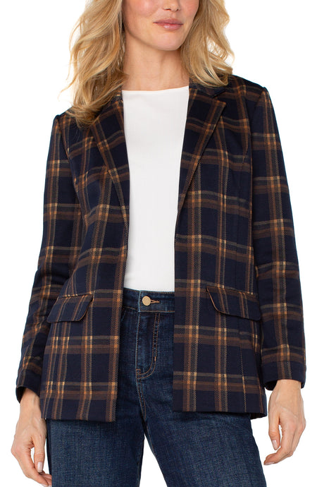 Plaid Unlined Boyfriend Blazer LM1210NW15