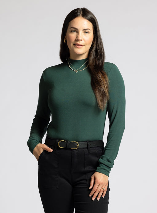 Liz Super Soft Long Slv Mock Neck Tee T2316