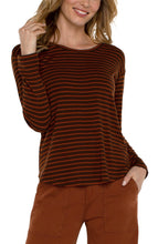 Long Slv Drop Shoulder Scoop Neck Knit Top LM8B25KA12