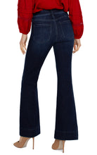 Gia Glider Pull On Flare Denim Jeans w Pleat Front Detail