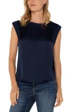 Sleevless Woven Silky Front Knit Back Top LM8E80VS1