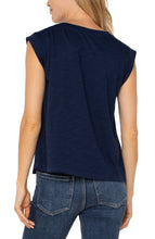 Sleevless Woven Silky Front Knit Back Top LM8E80VS1