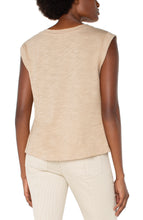 Sleevless Woven Silky Front Knit Back Top LM8E80VS1