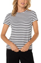 Slim Fit Crew Neck Short Slv Striped Tee LM8547KT60