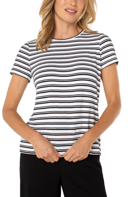 Slim Fit Crew Neck Short Slv Striped Tee LM8547KT60