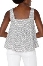 Slvless Square Neck Knit Pleated Knit Top LM8F78KA93