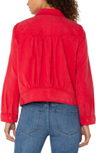 Lt Wt Button Down Trucker Jacket w Shirred Back Detail LM1B74FS03