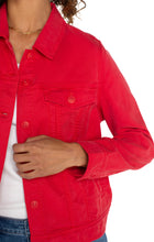 Lt Wt Button Down Trucker Jacket w Shirred Back Detail LM1B74FS03