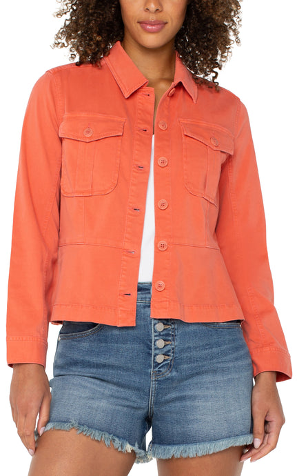 Trucker Jacket w Peplum Hem LM1A84L12