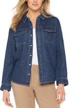 Long Slv Snap Down Collared Denim Shirt w Pockets LM8H17RZA
