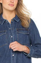 Long Slv Snap Down Collared Denim Shirt w Pockets LM8H17RZA