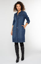 Long Denim Button Down Trucker Jacket LM1C01FH5
