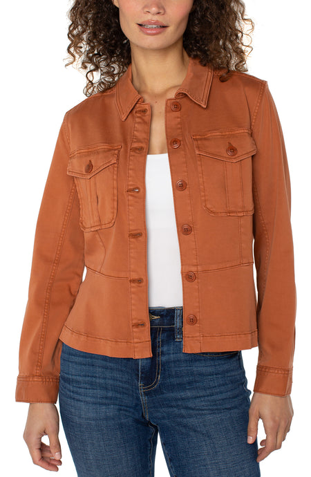 Trucker Jacket w Peplum Hem LM1A84L12