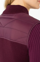 Slvless Quilted Front Ribbed Knit Zip Up Vest LM8E40SW53