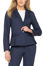Fitted Patterned Button Down Peplum Blazer LM1C19TL