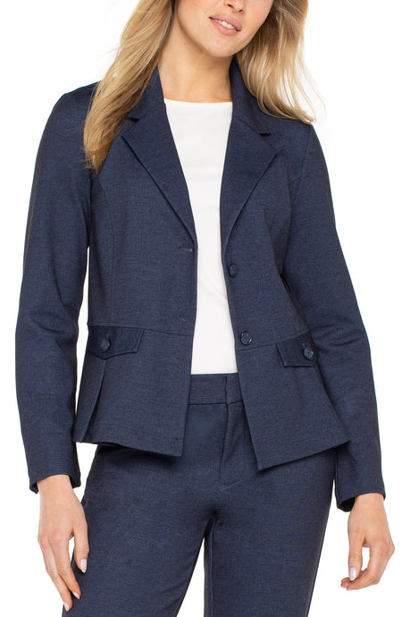Fitted Patterned Button Down Peplum Blazer LM1C19TL