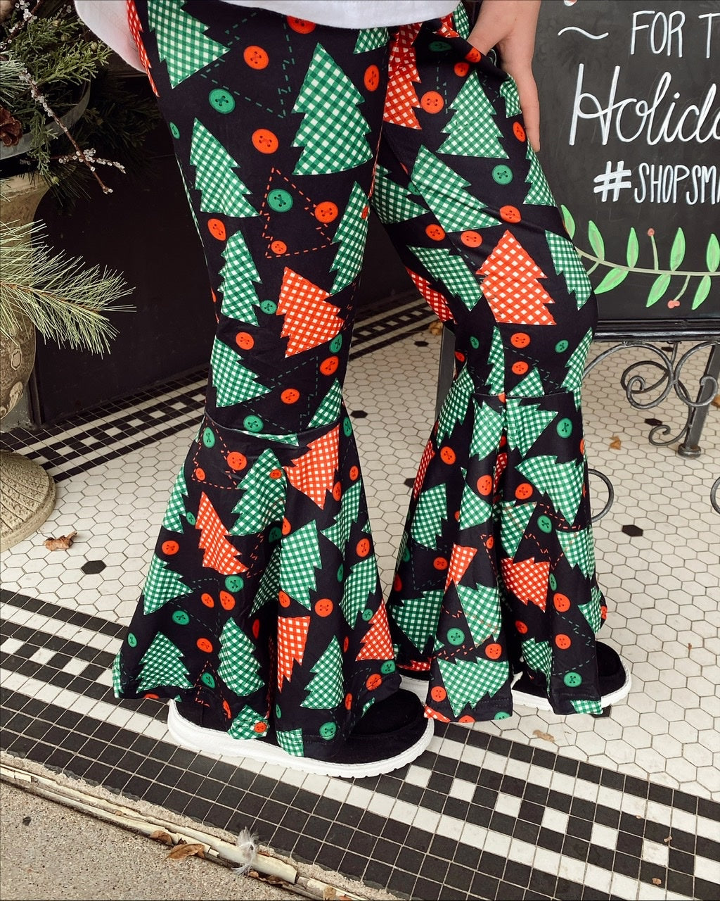 KIDS Button Trees Flare Bell Pants