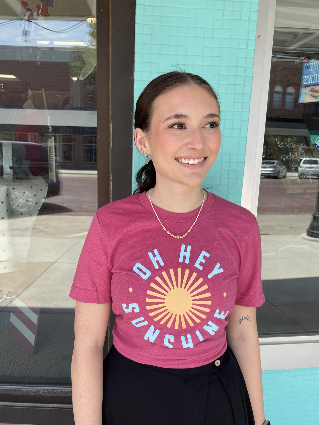 Oh Hey Sunshine Circle Summer Graphic Tee