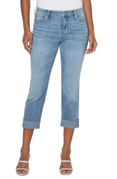 Charlie Crop Skinny Jeans w/Rolled Hem 24 In Inseam
